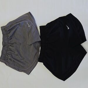 Nike Dri-Fit Running Athletic Shorts Size XS Solid Black Gray